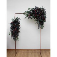  Flower arch arrangement in purple black navy blue burgundy silver green colors.  Arbor flowers. Floral archway. Faux flowers for wedding arch. Gothic wedding.  5320