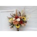 Sunflower & Pampas Grass Boho Bridal Bouquet | Orange, Rust & Beige Faux Wedding Flowers