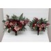 Wedding Bouquets in Dusty Rose, Burgundy & Deep Green | Faux Bridal & Bridesmaid Bouquets