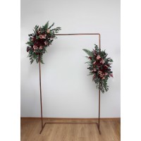  Flower arch arrangement in burgundy dusty rose colors.  Arbor flowers. Floral archway. Faux flowers for wedding arch. 5293