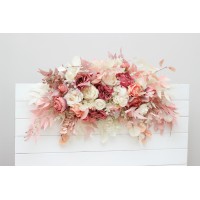  Flower arch arrangement in dusty rose cream colors.  Arbor flowers. Floral archway. Faux flowers for wedding arch. 5321