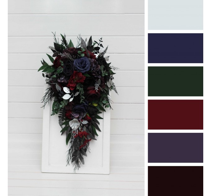 Purple, Black, Navy Blue, Burgundy, Silver, and Green Wedding Bouquets – Gothic & Moody Bridal Designs