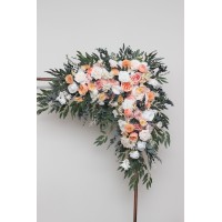  Flower arch arrangement in blush pink white peach yellow flowers colors.  Arbor flowers. Floral archway. Faux flowers for wedding arch. 5301