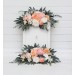 Flower Arch Arrangement in Blush Pink, White, Peach & Yellow | Faux Floral Archway for Wedding
