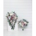 Wedding Bouquets in Dusty Purple, Pale Turquoise & Cream | Faux Bridal & Bridesmaid Bouquets