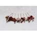 Set of 8 bobby pins in rust burgundy dusty rose ivory color scheme. Hair accessories. Flower accessories for wedding. 0039