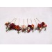 Set of 8 bobby pins in rust burgundy dusty rose ivory color scheme. Hair accessories. Flower accessories for wedding. 0039