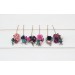 Set of 6 bobby pins in emerald green purple magenta teal color scheme. Jewel-tone wedding.Hair accessories. Flower accessories for wedding. 5055