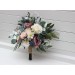 Wedding Bouquets in Dusty Mauve, Dusty Blue & Ivory | Faux Bridal & Bridesmaid Bouquets