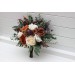 Bridesmaid Bouquet in Brown, Cream, Purple, Rust & Burgundy | Fall Wedding Faux Bouquet