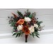 Bridesmaid Bouquet in Brown, Cream, Purple, Rust & Burgundy | Fall Wedding Faux Bouquet