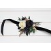 Wedding Boutonnieres and Wrist Corsages in Hunter Green, Ivory, Black, and Gold