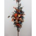 Flower Arch Arrangement in Teal, Rust, Burgundy & Gold | Faux Floral Archway for Wedding