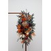 Flower Arch Arrangement in Teal, Rust, Burgundy & Gold | Faux Floral Archway for Wedding