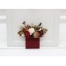 Wedding boutonnieres and wrist corsage in burgundy ivory white brown color scheme. Flower accessories. Pocket boutonniere. 5310