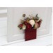 Wedding boutonnieres and wrist corsage in burgundy ivory white brown color scheme. Flower accessories. Pocket boutonniere. 5310
