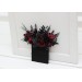 Wedding boutonnieres and wrist corsage in black and burgundy color scheme. Flower accessories. Pocket boutonniere. 5325