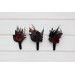Wedding boutonnieres and wrist corsage in black and burgundy color scheme. Flower accessories. Pocket boutonniere. 5325