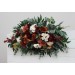 Flower Arch Arrangement in Burnt Orange, Burgundy & Cream | Faux Floral Archway for Wedding