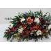 Flower Arch Arrangement in Burnt Orange, Burgundy & Cream | Faux Floral Archway for Wedding