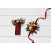Pocket flowers. Pocket boutonniere in burnt orange burgundy cream color scheme. Flower accessories. Square flowers. Wrist corsage. Mother corsage. 5323