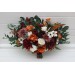 Wedding Bouquets in Burnt Orange, Burgundy & Cream | Faux Bridal & Bridesmaid Bouquets