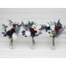 Mini bouquets for vases. White burgundy navy blue dusty blue gray flowers for wedding decor. Centerpiece. 5063