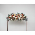 Flower Arch Arrangement in Rust, Orange & Cream | Faux Floral Archway for Wedding