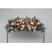 Flower Arch Arrangement in Rust, Orange & Cream | Faux Floral Archway for Wedding