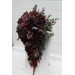 Wedding Bouquets in Deep Purple & Burgundy | Cascading Faux Bridal & Bridesmaid Bouquets