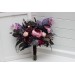 Wedding Bouquets in Deep Purple, Fuchsia & Candy Pink | Cascading Faux Bridal & Bridesmaid Bouquets