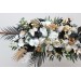Flower Arch Arrangement in Black, Gold & White | Faux Floral Archway for Wedding