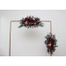 Flower Arch Arrangement in Burgundy, Red, Beige, Teal & Blue | Faux Floral Archway for Wedding