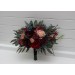 Wedding Bouquets in Burgundy, Red, Beige, Teal & Blue | Faux Bridal & Bridesmaid Bouquets