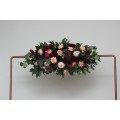 Flower Arch Arrangement in Purple, Peach, Burgundy & Magenta | Faux Floral Archway for Wedding