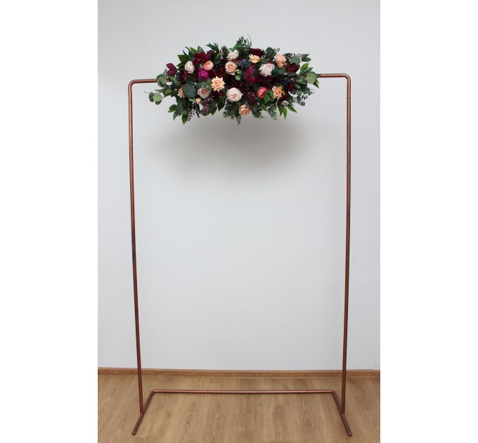 Flower Arch Arrangement in Purple, Peach, Burgundy & Magenta | Faux Floral Archway for Wedding