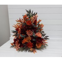 Standing flowers in rust burgundy cinnamon orange color scheme. Aisle flowers. Wedding decorations. Floor flowers. 0033