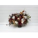 Cascade and Classic Bridal Bouquets – Burgundy, Ivory, and Brown Faux Flowers