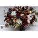Cascade and Classic Bridal Bouquets – Burgundy, Ivory, and Brown Faux Flowers