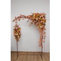 Flower Arch Arrangement in Rust & Ivory | Faux Sunflower Floral Archway for Wedding