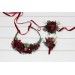 Wedding boutonnieres and wrist corsage in burgundy dusty rosecolor scheme. Flower accessories. 5329