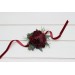 Wedding boutonnieres and wrist corsage in burgundy dusty rosecolor scheme. Flower accessories. 5329