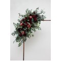 Flower Arch Arrangement in Burgundy & Dusty Rose | Faux Floral Archway for Wedding