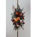 Flower Arch Arrangement in Burnt Orange, Red & Burgundy | Faux Floral Archway for Wedding
