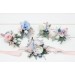 Wedding Boutonnieres in Dusty Blue, Blush Pink & White | Faux Flower Accessories