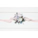 Wedding Boutonnieres in Dusty Blue, Blush Pink & White | Faux Flower Accessories