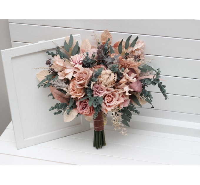 Wedding Bouquets in Dusty Rose & Blush Pink | Faux Bridal & Bridesmaid Bouquets