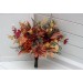 Wedding Bouquets in Rust, Burgundy & Orange | Faux Bridal & Bridesmaid Bouquets