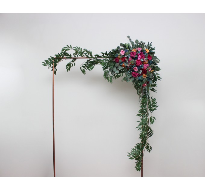 Flower Arch Arrangement in Jewel-Tone Colors | Faux Floral Archway for Wedding