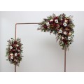 Flower Arch Arrangement in Burgundy, Ivory & White | Faux Floral Archway for Wedding